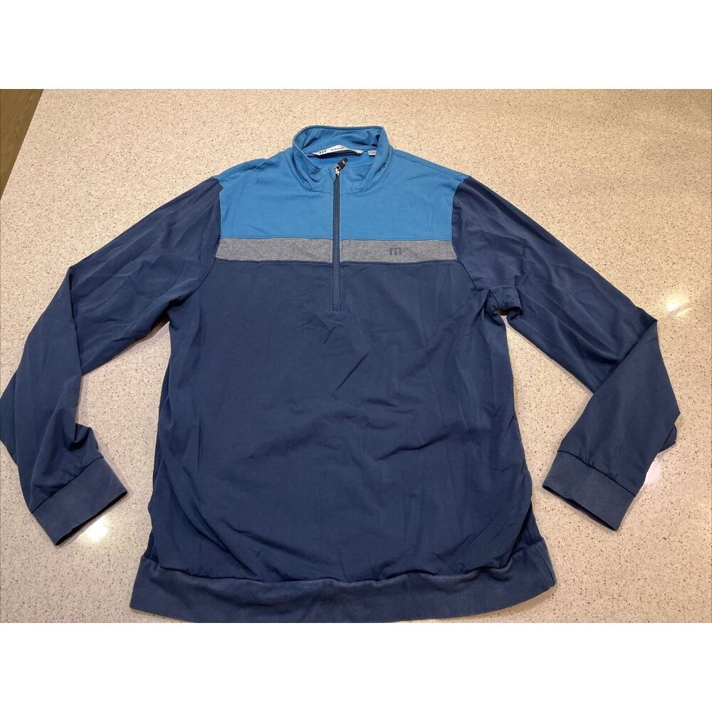 Travis Matthew 1/2 Zip Pullover Heavyweight Men’s Medium Long Sleeve Blue